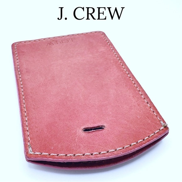 J. Crew • Leather Luggage Tag with Privacy Flap • Guava Shade • EUC - Picture 8 of 16